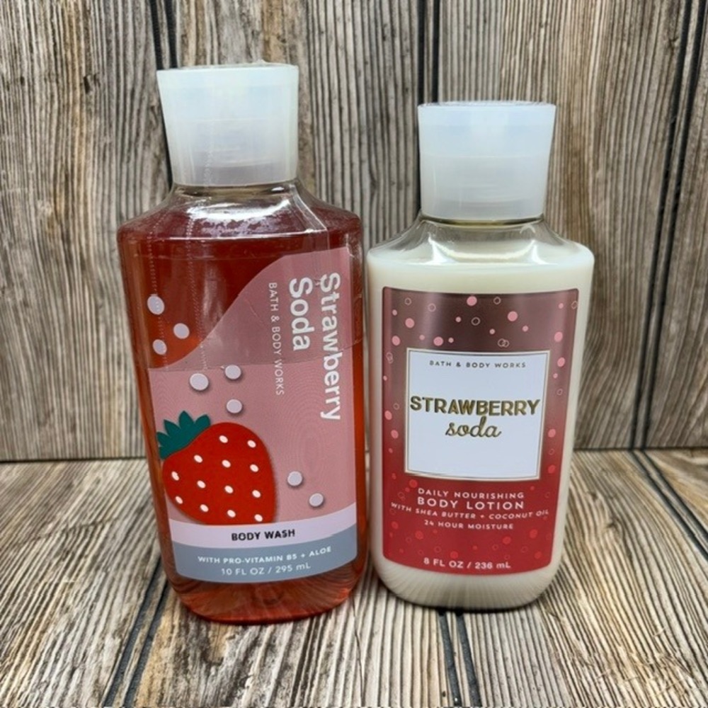 Bath & Body Works Strawberry Soda Body Wash and Lotion